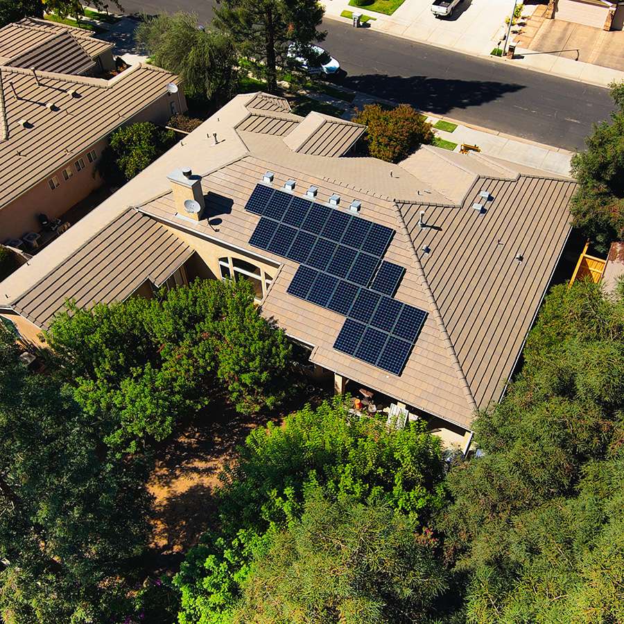Large home with solar array